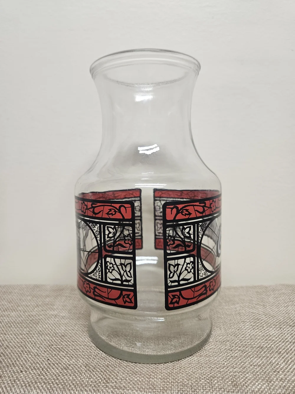 Coca-Cola & Godfather's Pizza Glass Carafe Pitcher